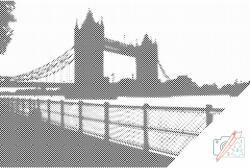 PontPöttyöző - London Bridge a naplementében Méret: 40x60cm, Keretezés: Keret nélkül (csak a vászon), Szín: Kék