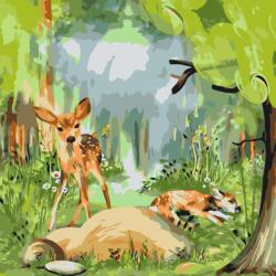  Festés számok szerint - Őz az erdőben Méret: 50x50cm, Keretezés: Keret nélkül (csak a vászon)