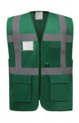 Yoko Uniszex ujjatlan Biztonsági mellény munkaruha Yoko Fluo Executive Waistcoat XL, Mentős zöld