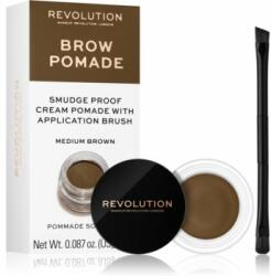 Makeup Revolution Brow Pomade szemöldök pomádé árnyalat Medium Brown 2.5 g