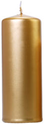 PartyDeco Gold metal pillar candle 15x6 cm
