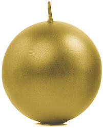 PartyDeco Gold metal ball candle 6 cm