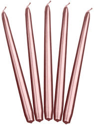 PartyDeco Rosegold taper candle 24 cm 10 pcs