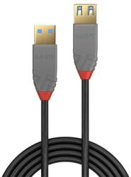 Lindy Кабел Lindy Anthra Line, от USB Type-A 3.0 (м) към USB Type-A 3.0 (ж), 2.0 м, черен (LNY-36762)