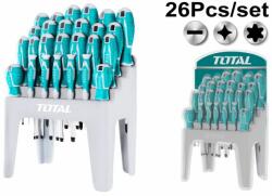 TOTAL Комплект отвертки със стойка TOTAL, SL, PH, Tx, CrV, 26 части (TL THT250626)