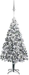 vidaXL Brad Crăciun artificial LED-uri&globuri&zăpadă, verde, 400 cm (3077891)