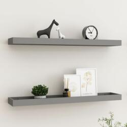 vidaXL Rafturi de perete Loggia, 2 buc. , gri, 80x15x4 cm, MDF (330231) Raft