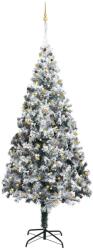 vidaXL Brad Crăciun artificial LED-uri&globuri&zăpadă, verde, 400 cm (3077795)