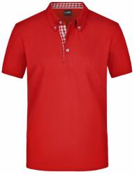 Daiber Tricou polo elegant pentru bărbați JN964 - Roșie / roșie / albă | M (JN964-1700680)