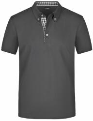 Daiber Tricou polo elegant pentru bărbați JN964 - Grafit / grafit / albă | 2XL (JN964-1709281)