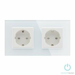 Smarthugo Dupla Sorolt Fehér Üvegkeretes Konnektor (sh2550001)