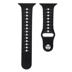 BSTRAP Silicone Sport curea pentru Apple Watch 38/40/41mm, Black Gray (SAP007C02)