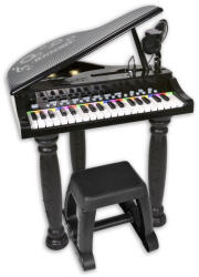 Bontempi Mini pian pentru copii Bontempo, inaltime 60 cm, 8 sunete, 4 ritmuri, microfon si scaun incluse, 3 ani+ (1185607)