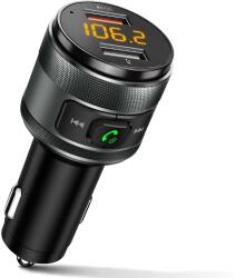  FM трансмитер Bluetooth 5.0, QC 3.0, ВОЛТМЕТЪР, MP3, 2 x USB