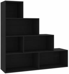 Bibliotecă/Separator cameră, negru, 155x24x160 cm, PAL (800658) - izocor