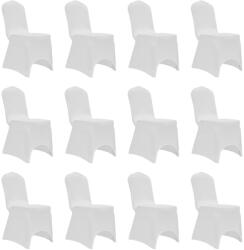 vidaXL Huse elastice pentru scaun, 12 buc. , alb (279090) - vidaxl