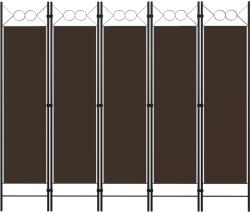 vidaXL barna 5 paneles paraván 200 x 180 cm (320708) - vidaxl