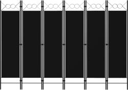vidaXL fekete 6 paneles paraván 240 x 180 cm (320714) - vidaxl