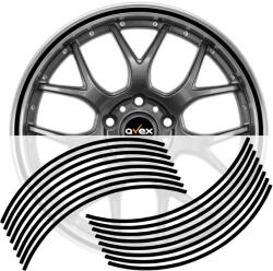 AVEX Set 16 inele din autocolant pentru jante culoare Negru Lucios (AVX-DJNT-02) - gabiluciauto