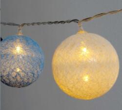 Iris Gömb alakú elemmel működő LED-es fénydekoráció - 4,5m kék és fehér (104-43)