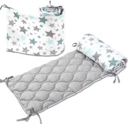 Kidizi Set 2 aparatori matlasate patut 140x70 cm Kidizi All Mint Stars Deluxe, inaltime 35 cm (5949221103563)
