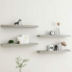 vidaXL Rafturi de perete Loggia, 4 buc. , gri beton, 80x15x4 cm, MDF (330238) Raft