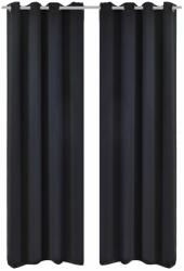 vidaXL Draperii opace cu ocheți metalici, 2 buc, 135 x 175 cm, negru (132199)