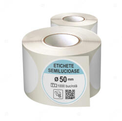 LabelLife Rola etichete autoadezive semilucioase, rotunde, diametru 50 mm, adeziv permanent, 1000 etichete rola (ER07C50X50CA)