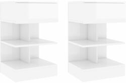 vidaXL Noptiere, 2 buc. , alb extralucios, 40x35x65 cm (808661)