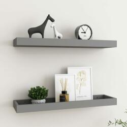 vidaXL Rafturi de perete Loggia, 2 buc. , gri, 60x15x4 cm, MDF (330217) Raft