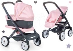 Smoby Set cărucior combinație triplă Powder Pink 3in1 Maxi Cosi&Quinny Smoby cu cărucior pentru două păpuși SM253117-3 (SM253117-3)