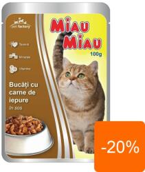 MIAU MIAU Hrana Umeda Pisici Miau Miau cu Iepure in Sos, Plic 100 g (MAG1016484TS)