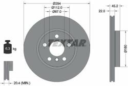 TEXTAR Disc frana TEXTAR PRO 92273103 (92273103)