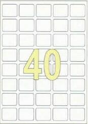 MOS Öntapadós etikett címke 36X30 mm kerekített sarkú A4 íven univerzális 40 db/ív, 4000 db/csomag