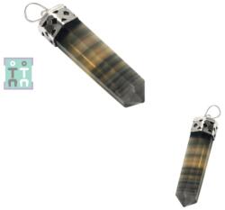  Pandantiv Fluorit Curcubeu Obelisc - 41-49 x 9-11 mm - 1 Buc