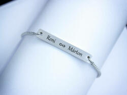 R. M. ékszer Végtelen szeretet egyedi acél lap medálos karlánc (16055RM)