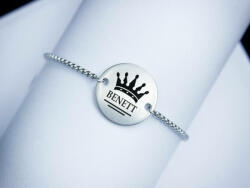 R. M. ékszer Király egyedi acél kör medálos karlánc (16040RM)