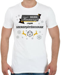 printfashion Boldog karácsonyt! (Szerepjátékosnak) - Férfi póló - Fehér (3784844)