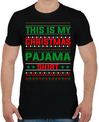 printfashion Karácsonyi pizsama póló - Férfi póló - Fekete (5593967)