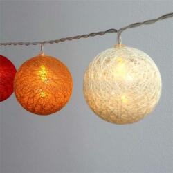 Iris Gömb alakú elemmel működő LED-es fénydekoráció -6m piros, narand ls meleg fehér (104-42)
