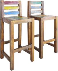 vidaXL Scaune de bar, 2 buc. , lemn masiv reciclat (245800)