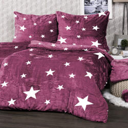 4Home Lenjerie de pat 4Home Stars violet, microflanelă, 140 x 220 cm, 70 x 90 cm