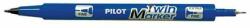 Pilot Marker permanent Pilot Twin Plus diverse culori 0.4 mm vârf rotund albastru (PSCA-TM-L-BG)
