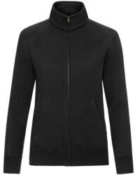 Fruit of the Loom Női Pulóver Hosszú ujjú Fruit of the Loom Lady-Fit Premium Sweat Jacket - S (10), Fekete