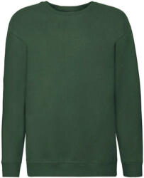 Fruit of the Loom Gyerek Pulóver Hosszú ujjú Fruit of the Loom Premium Set-In Sweat Kids - 152 (12-13), Sötétzöld