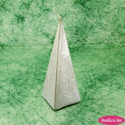 BODICO Piramis rusztikus gyertya * ezüst * 15 cm (3222-02)