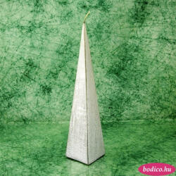 BODICO Piramis rusztikus gyertya * ezüst * 25 cm (3223-02)