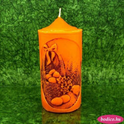 BODICO Húsvéti dekorgyertya * dombornyomott - narancssárga 17 cm (3250)