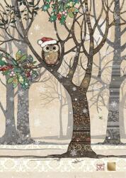 Bug Art Felicitare Santa Owl Tree Xmas