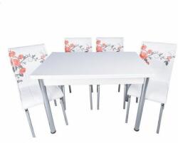 Seloo Set masa extensibila 110 x70 cu 4 scaune Pedli trandafiri rosii